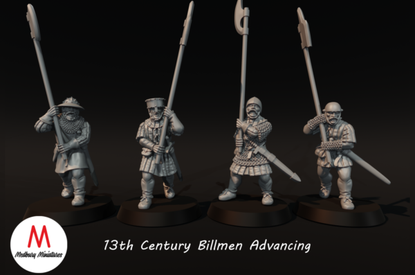 13th Century Billmen Advancing