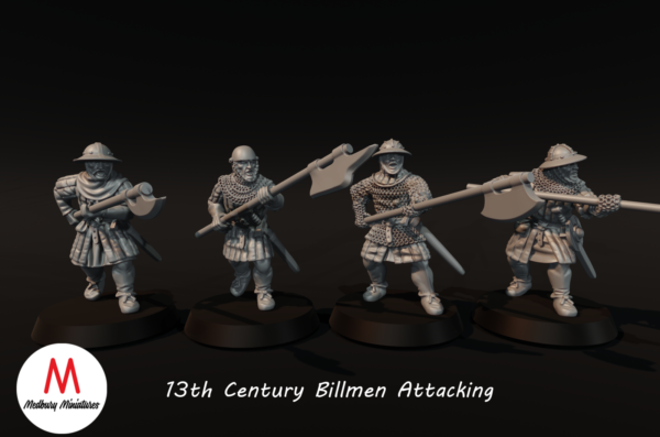 13th Century Billmen Attacking