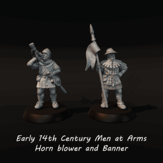 Early 14th Century Men at Arms Horn blower and Banner