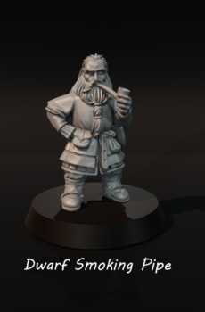 LOTR Dwarf Smoking a Pipe 28/40/54mm