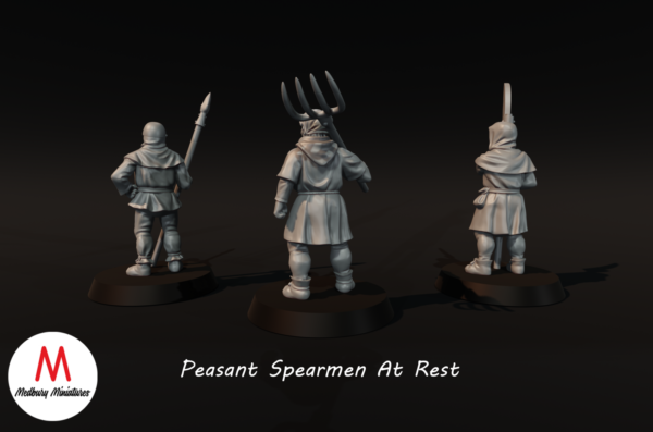 Medieval - Peasant Spearmen at Rest - Image 2