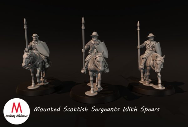 Medieval - Scots Mounted  Sergeants With Spears