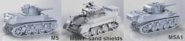 US - M5 Stuart Light Tanks  (3)