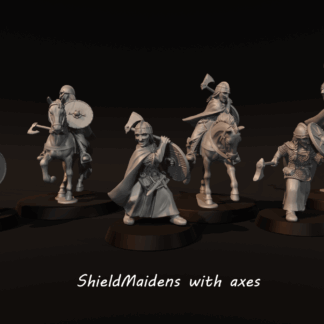 Dark Ages - Mounted Shield Maidens with Axes