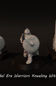 Dark Ages - Vendel Era Warriors Kneeling With Spears