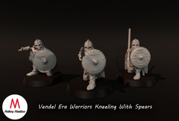 Dark Ages - Vendel Era Warriors Kneeling With Spears
