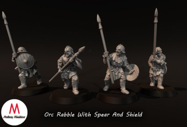 LOTR - Orc Rabble With Spear and Shield