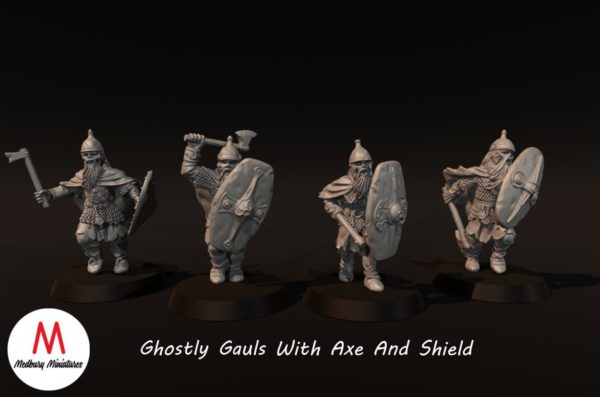 Ghostly Gaul's With Axe And Shield