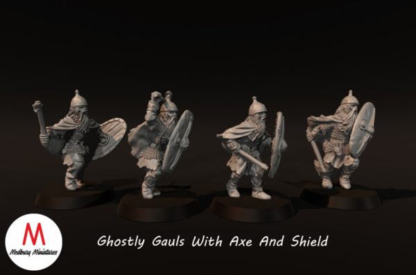 Ghostly Gaul's With Axe And Shield - Image 2