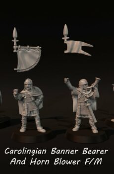 Medieval - Carolingian Banner Bearer And Horn blower