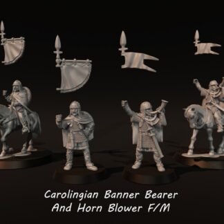 Medieval - Carolingian Banner Bearer And Horn blower