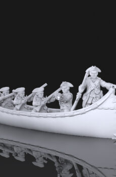 54mm | Canoe and 5 British Crew