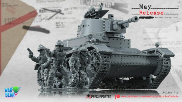 WWII Polish  7tp Tank with crew
