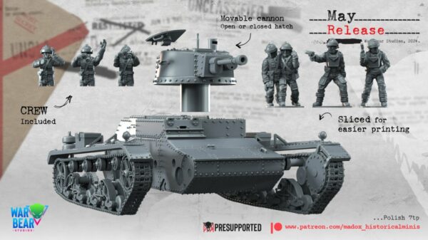 WWII Polish  7tp Tank with crew - Image 2