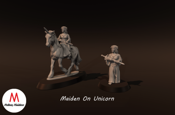 Maiden On Unicorn | Fantasy | 54mm