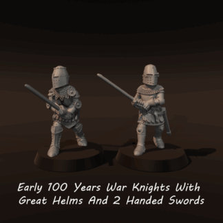 Early 100 Years War Knights With Great Helms and 2 Handed Swords