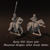 54mm | Early 100yw Mounted Knights in Great Helms - Image 3