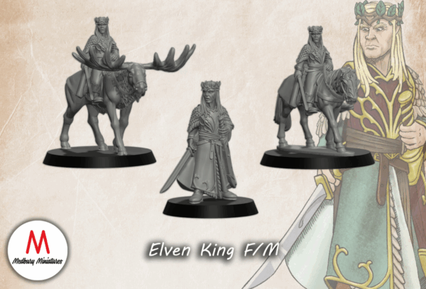 LOTR - Elven King Ft and Mtd on Reindeer