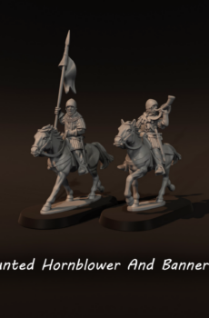 Mounted Hornblower And Banner Bearer 1