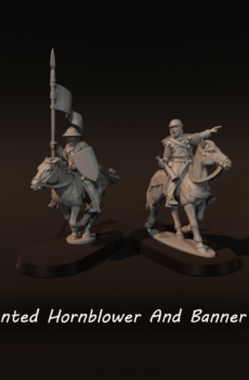 Mounted Hornblower And Banner Bearer 2