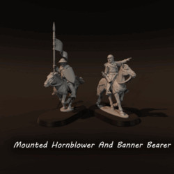 Mounted Hornblower And Banner Bearer 2