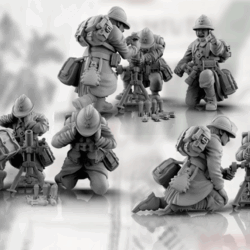WWII French Light Mortar Team