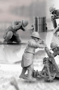 WWII French Medium Mortar Team