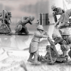 WWII French Medium Mortar Team