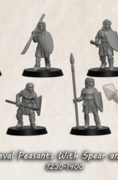 Medieval Peasants With Spear And Shield